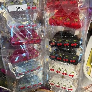 Cherry Print Hair Claw Clips - Assorted Colors